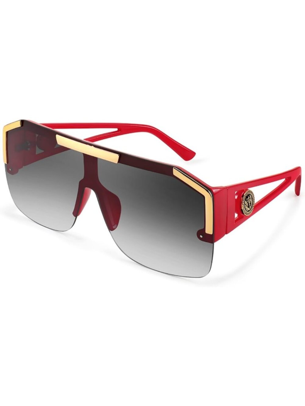 Oversized Square Flat Top Sunglasses for Men & Women - Stylish UV Protection